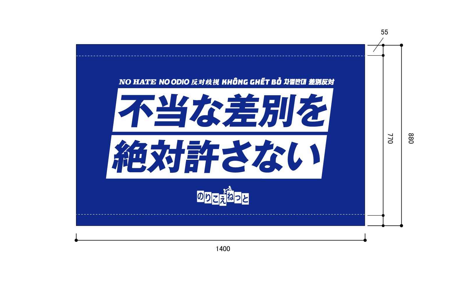 国際ネットワークの横断幕