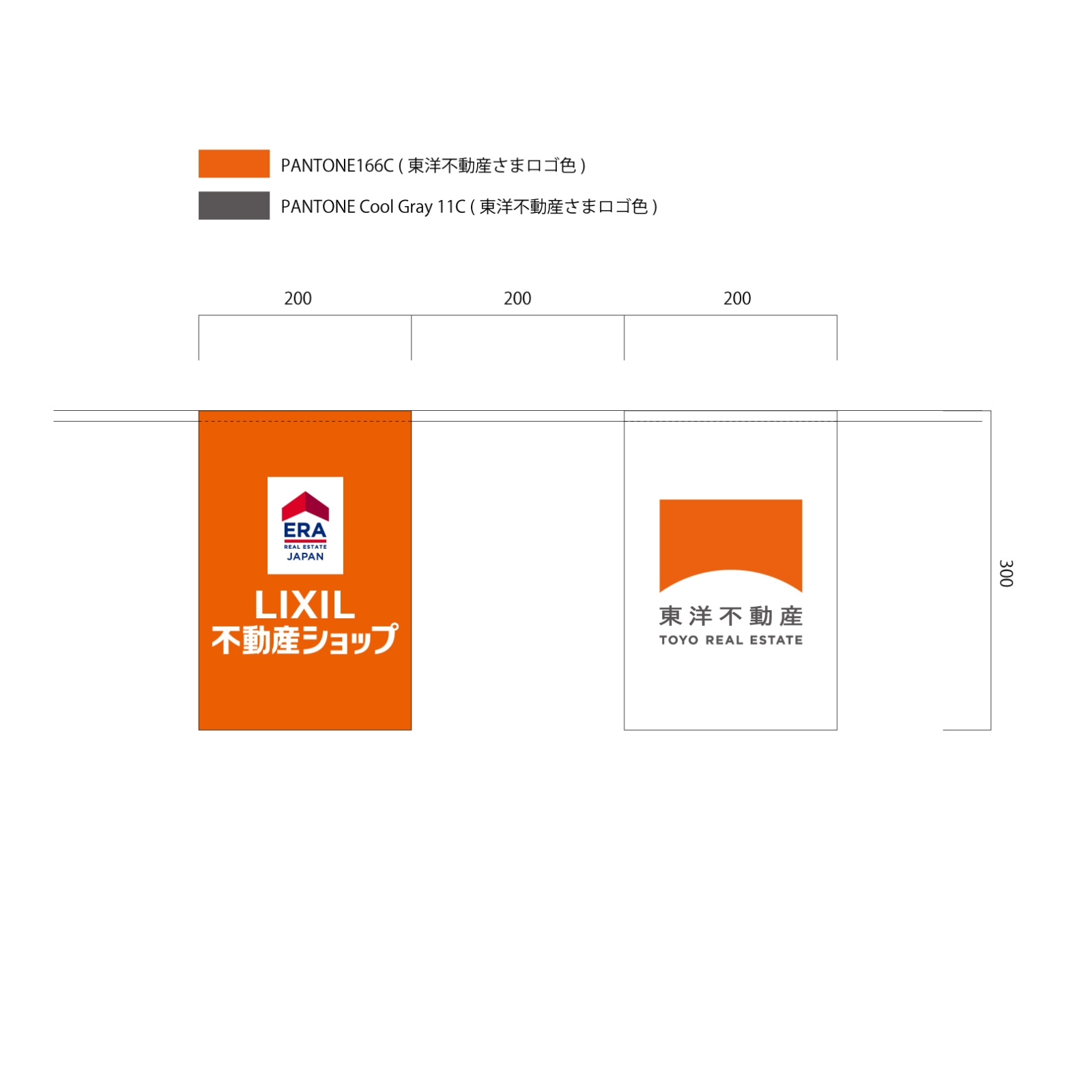 不動産の連続旗